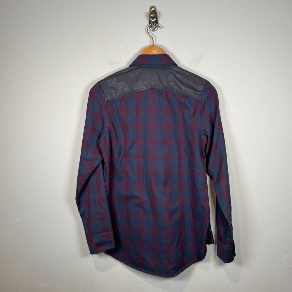 Flylow Gear Shirt Womens‎ Size Small Purple Blue Plaid Flannel Outdoor Western - Picture 2 of 10